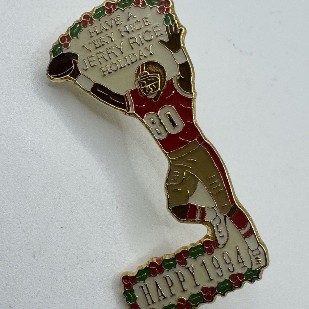 Vintage 1994 NFL San Francisco 49ers Jerry Rice Holiday Lapel Pin